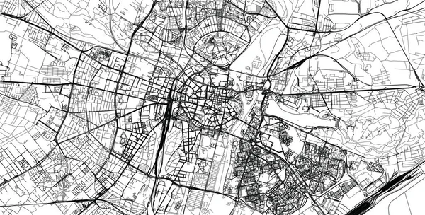 Stadtvektor Stadtplan von Posen, Polen — Stockvektor