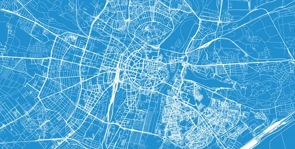 Mapa urbano de Poznan, Polonia — Vector de stock