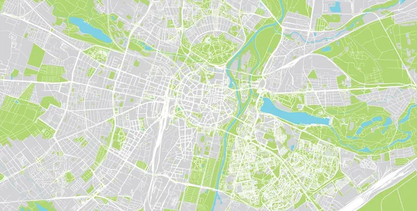 Miejski wektor Mapa miasta Poznań, Polska — Wektor stockowy