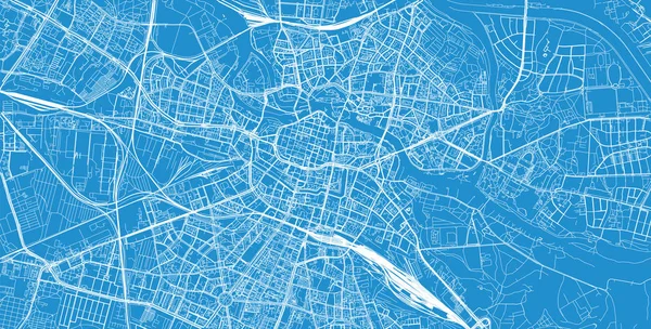 Mapa urbano de Wroclaw, Polonia — Vector de stock