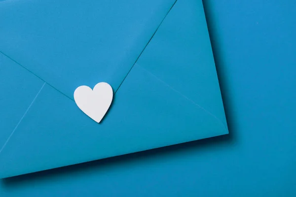 fathers day letter. Blue envelope with white hearts