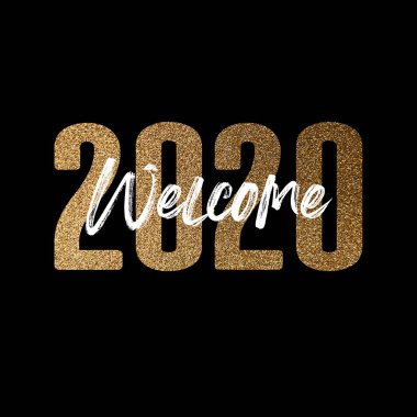 Mutlu yıllar 2020 yeni yıl eve poster kompozisyon