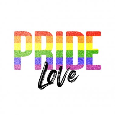 Gurur aşk afişi. Gay Lgbtq gökkuşağı bayrağı afiş