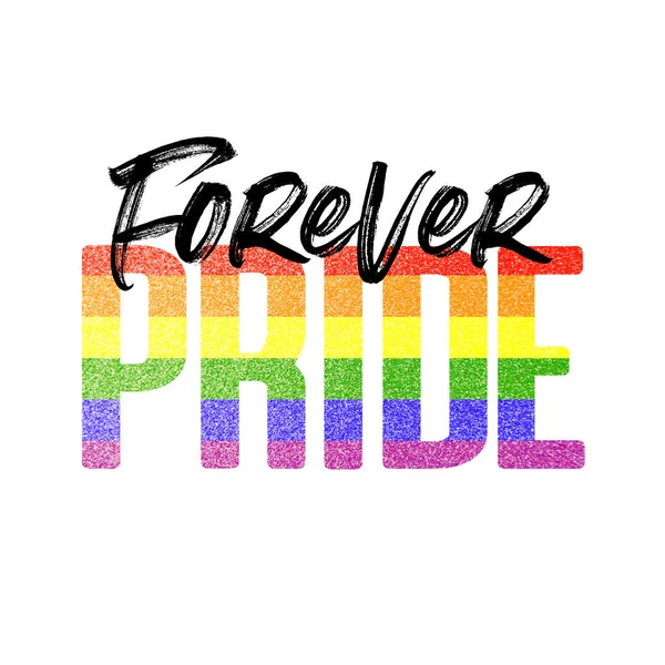 Baner na zawsze dumę. Homoseksualista LGBTQ tęczy flaga sztandar — Zdjęcie stockowe