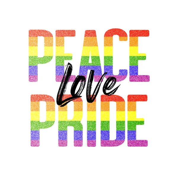 Barış aşk gurur afiş. Gay Lgbtq gökkuşağı bayrağı afiş