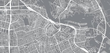 Amsterdam, Hollanda şehir vektör şehir haritası