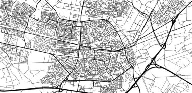 Tilburg kentsel vektör şehir haritası, Hollanda