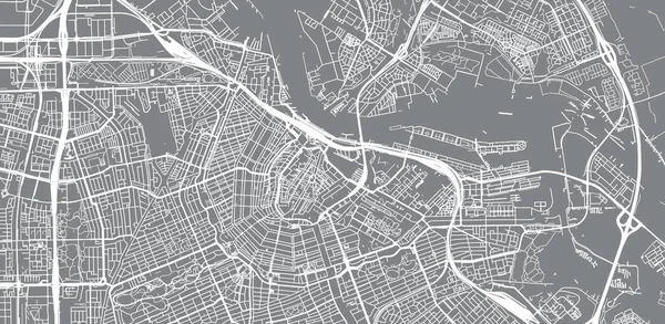 Карта - Амстердам, Нидерланды - Городская векторная карта — стоковый вектор