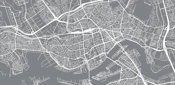 Mapa da cidade de vetores urbanos de Rotterdam, Países Baixos — Vetor de Stock