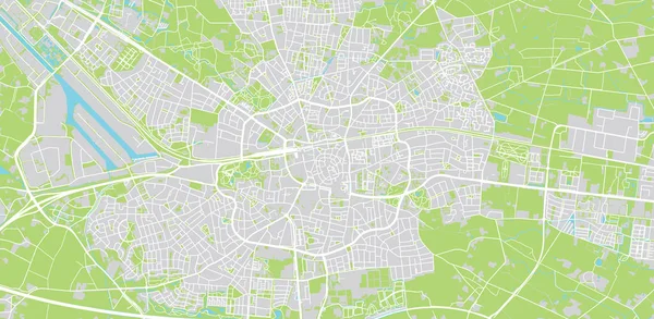 Městská Vektorová mapa Enschede, Nizozemsko — Stockový vektor