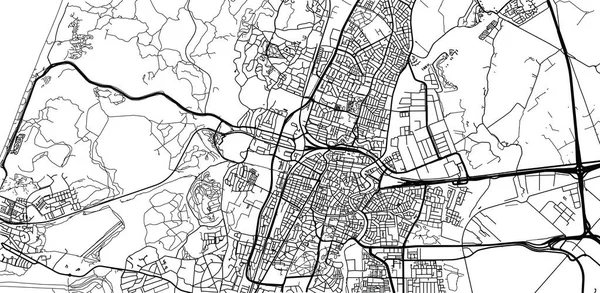 Mapa da cidade de vetor urbano de Haarlem, Países Baixos — Vetor de Stock