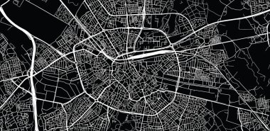 Eindhoven kentsel vektör şehir haritası, Hollanda