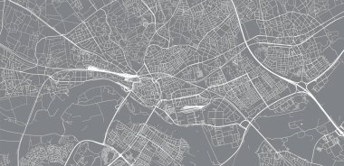 Arnhem kentsel vektör şehir haritası, Hollanda