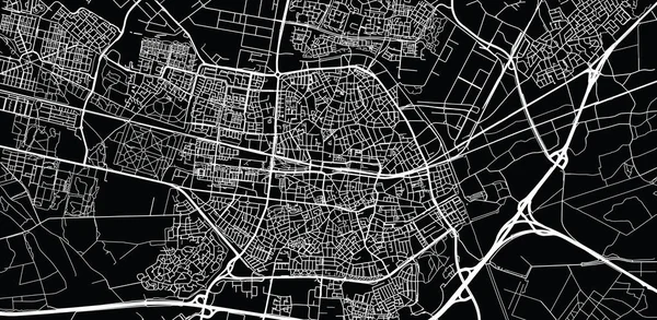 Mapa da cidade de vetores urbanos de Tilburg, Países Baixos — Vetor de Stock