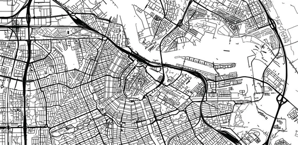 Αστικός Χάρτης πόλης Άμστερνταμ, Ολλανδία — Διανυσματικό Αρχείο