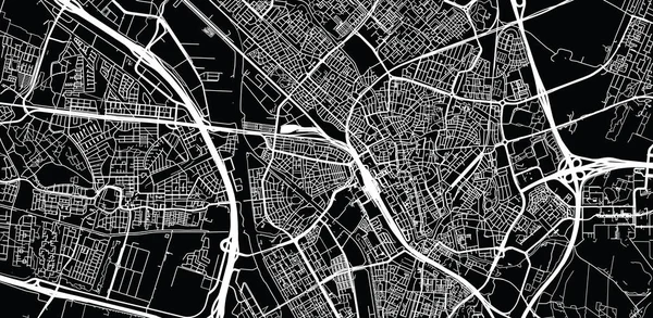 Městská Vektorová mapa Utrecht, Nizozemsko — Stockový vektor