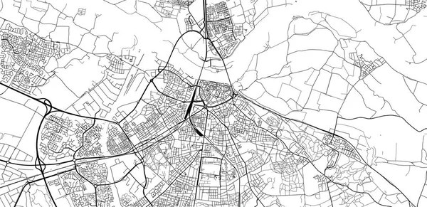 Mapa da cidade de vetores urbanos de Nijmegen, Países Baixos — Vetor de Stock