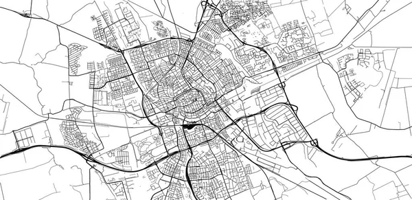 Mappa città vettoriale urbana di Groningen, Paesi Bassi — Vettoriale Stock