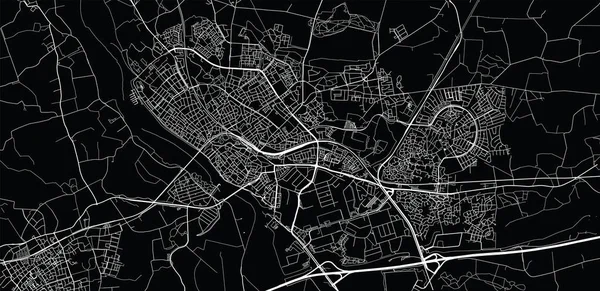 オランダ、デーフェンターの都市ベクター都市地図 — ストックベクタ