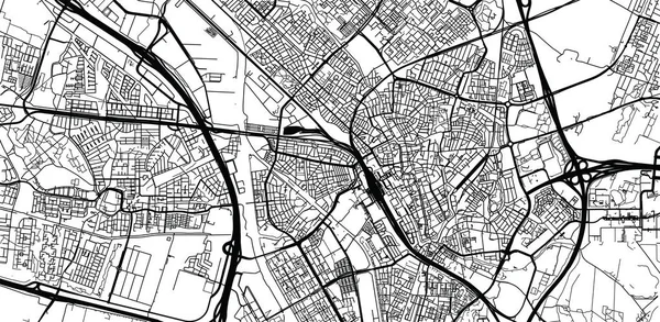 Stads vektor karta över Utrecht, Nederländerna — Stock vektor