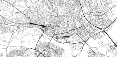 Arnhem kentsel vektör şehir haritası, Hollanda