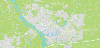 Deventer kentsel vektör şehir haritası, Hollanda