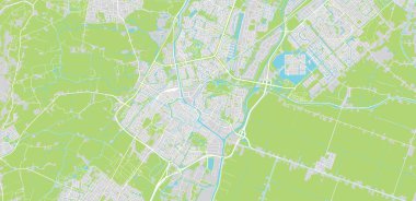 Alkmaar kentsel vektör şehir haritası, Hollanda