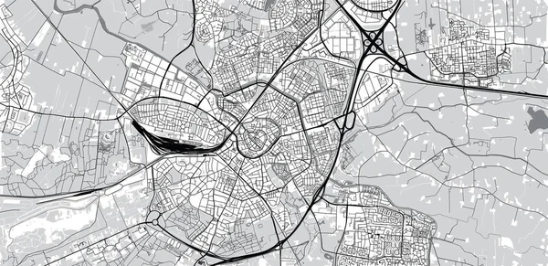 Mapa da cidade de vector urbano de Amersfoort, Países Baixos — Vetor de Stock