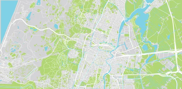 Mapa da cidade de vetor urbano de Haarlem, Países Baixos — Vetor de Stock