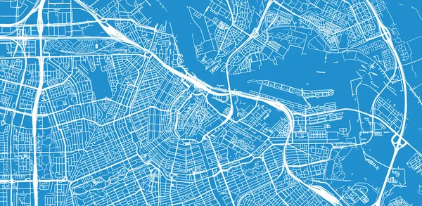 Mapa urbano de Amsterdam, Países Bajos — Vector de stock