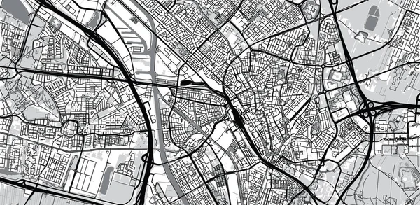 Stadtvektor Stadtplan von utrecht, den Niederlanden — Stockvektor