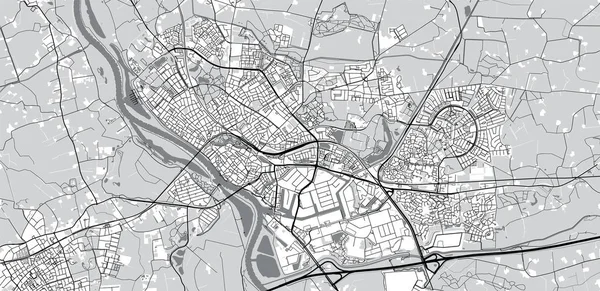 Mapa da cidade de vetor urbano de Deventer, Países Baixos — Vetor de Stock