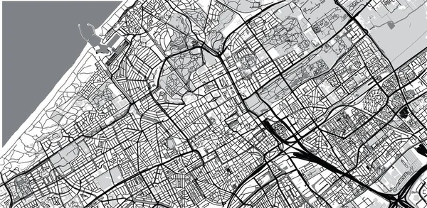 Lahey'in kentsel vektör şehir haritası, Hollanda — Stok Vektör