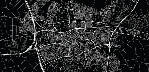 Urban vector city map of Breda, The Netherlands — Stock Vector