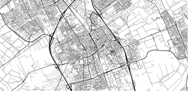 Mapa urbano de Delft, Países Bajos — Archivo Imágenes Vectoriales