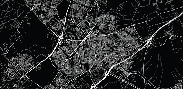 Mapa urbano de Leiden, Países Bajos — Vector de stock