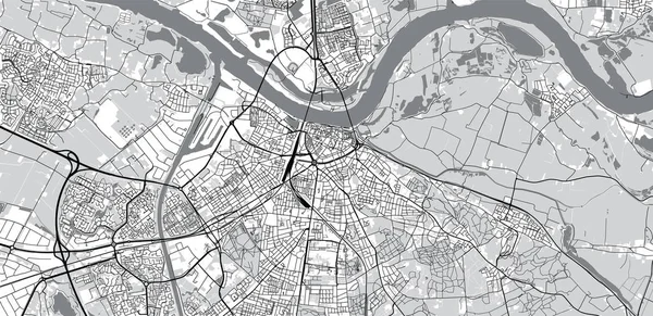 Mapa da cidade de vetores urbanos de Nijmegen, Países Baixos — Vetor de Stock