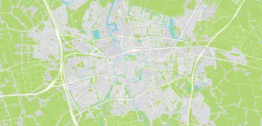 Breda kentsel vektör şehir haritası, Hollanda