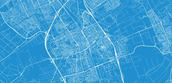 Urbaner Vektor Stadtplan von Delft, den Niederlanden — Stockvektor