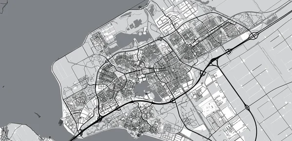 Carte de ville Almere, Pays-Bas sur vecteur urbain — Image vectorielle