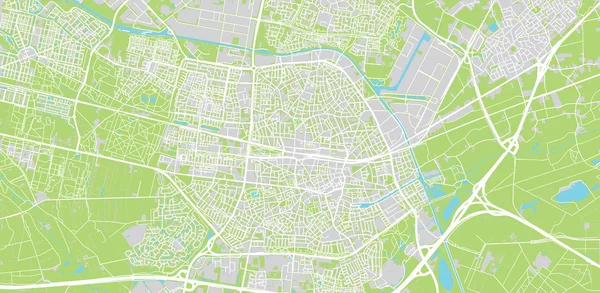 Mapa da cidade de vetores urbanos de Tilburg, Países Baixos — Vetor de Stock