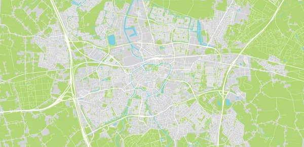 Mapa da cidade de vetores urbanos de Breda, Países Baixos — Vetor de Stock