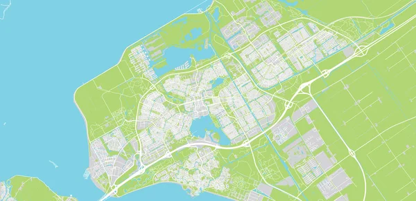 Almere, Hollanda şehir vektör şehir haritası