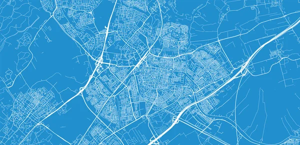 Vecteur urbain carte de ville de Leiden, Pays-Bas — Image vectorielle