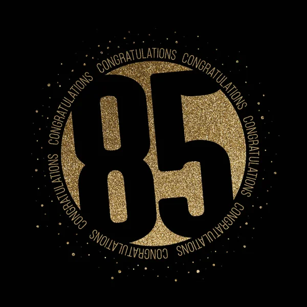 Congratulations number 85 birthday anniversary glitter circle design — Stock Photo, Image