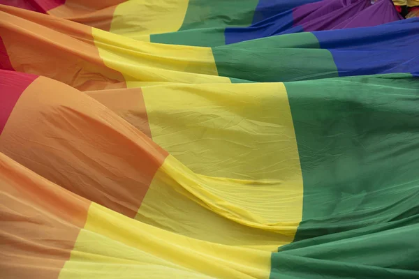 Orgulho gay, bandeira do arco-íris LGBTQ — Fotografia de Stock