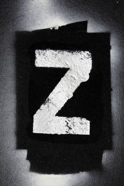 Mektup Z grunge sprey paninted şablon yazı tipi