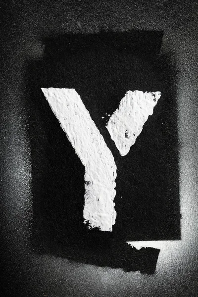 Litera Y grunge spray paninted czcionka wzornika — Zdjęcie stockowe