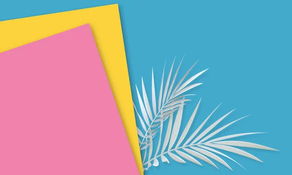 Hoja de palmera blanca tropical brillante fondo abstracto. Exótico. —  Fotos de Stock