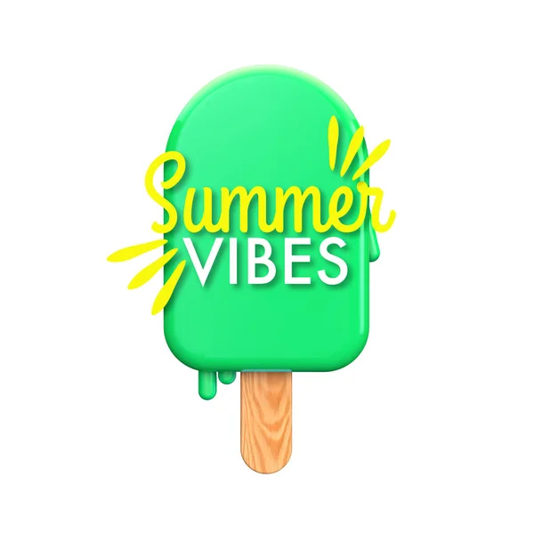 Lolly di ghiaccio colorato estivo con messaggio di vibrazioni estive — Foto Stock
